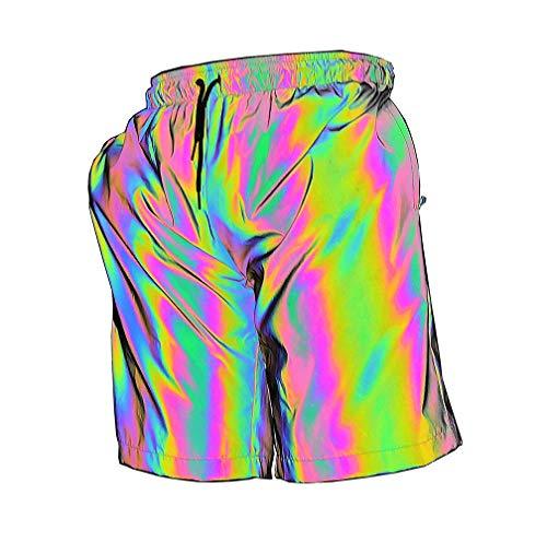 reflective shorts holographic rainbow short pants Reflective Pants Shop flash