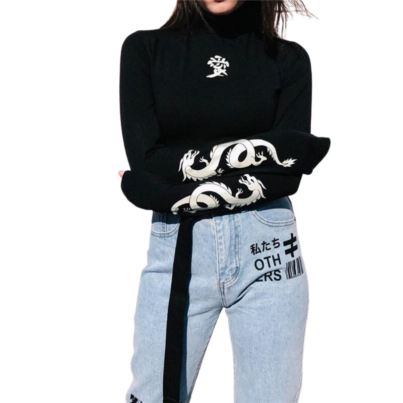 Crop Top with Reflective Dragons