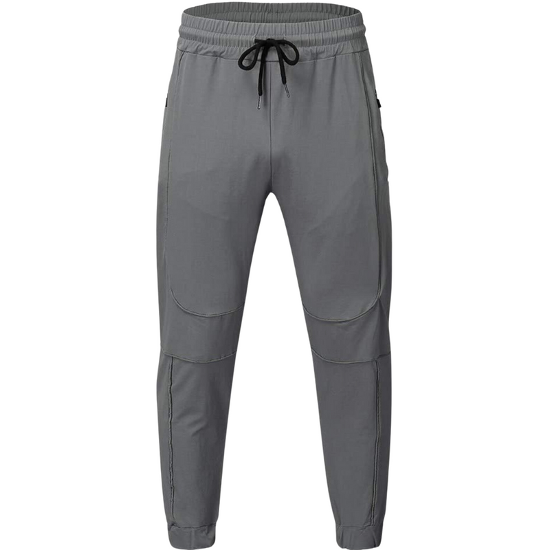 Grey Techwear Pants with Reflective Stripes