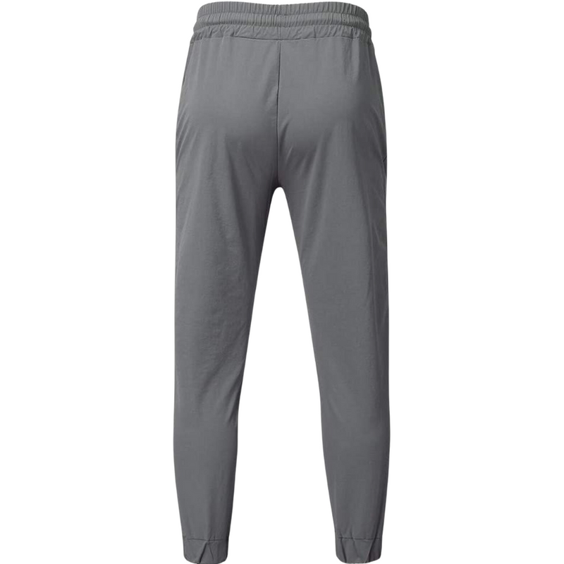 Grey Techwear Pants with Reflective Stripes