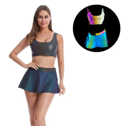 Holographic Skirt & Top Set