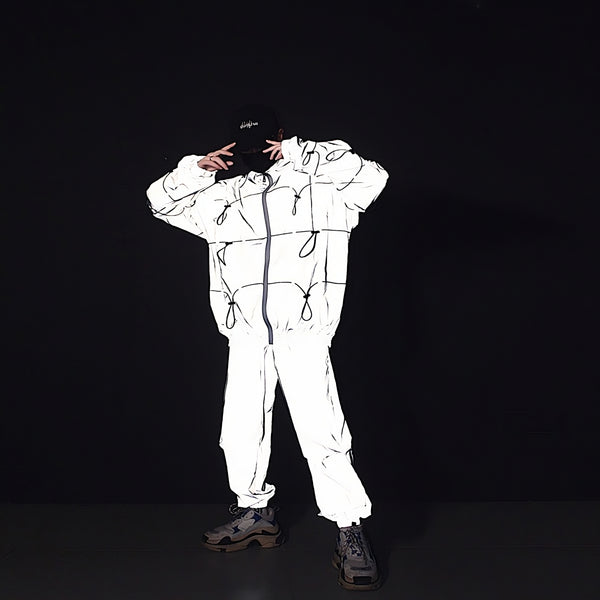 Reflective Techwear Jacket with Straps