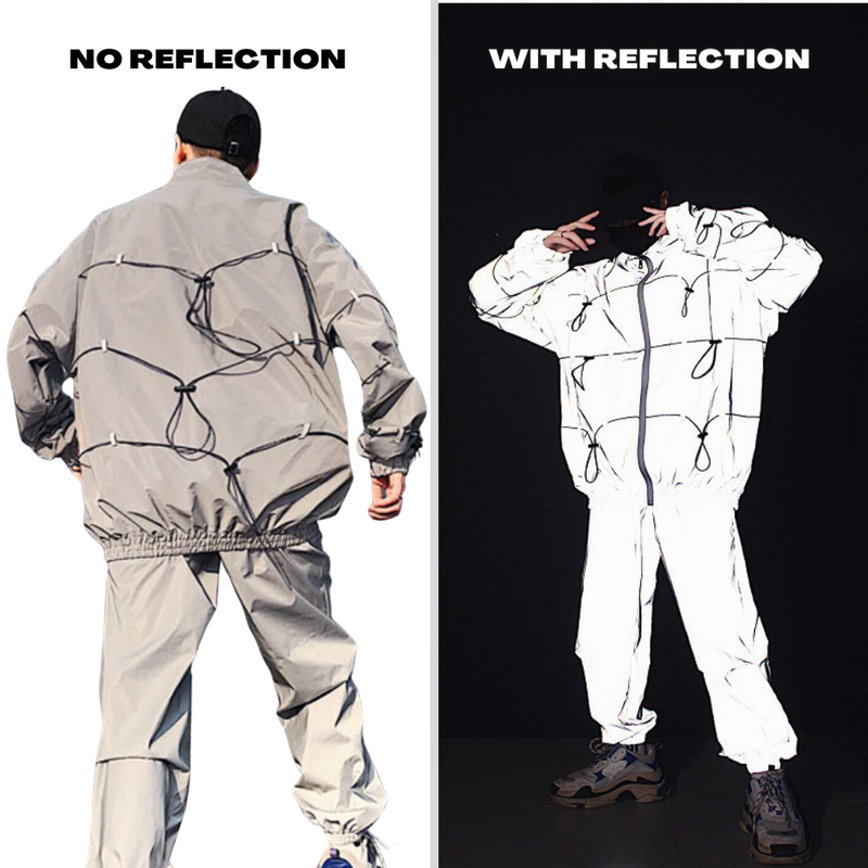 Reflective Techwear Jacket with Straps