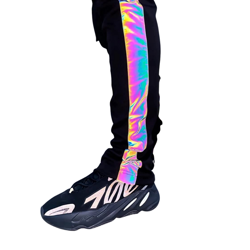 Cargo Pants with Holographic Stripes