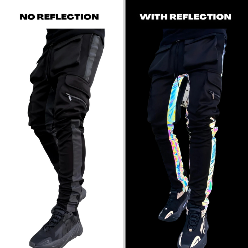 Cargo Pants with Holographic Stripes