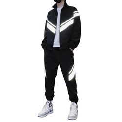 Black Tracksuit with Reflective Stripes