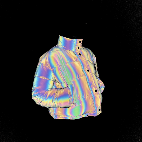 Holographic Cropped Puffer Jacket