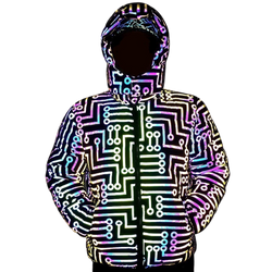 Holographic Puffer Jacket "Circuit"