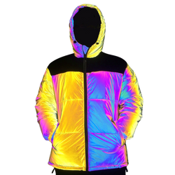 Holographic Puffer Jacket "Yellow"