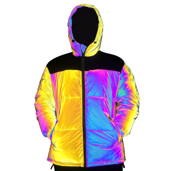 Holographic Puffer Jacket "Yellow"