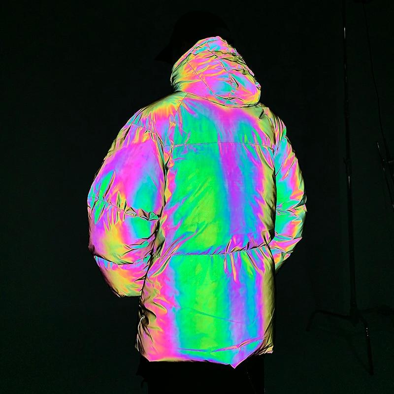 holographic puffer jacket Reflective Pants Shop