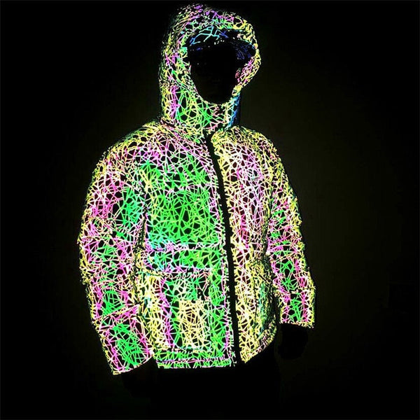 Holographic Puffer Jacket "Web"