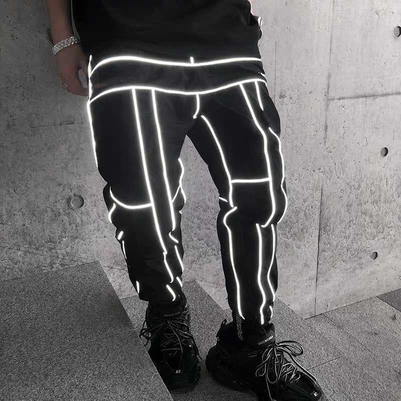 Techwear Pants Reflective Stripes