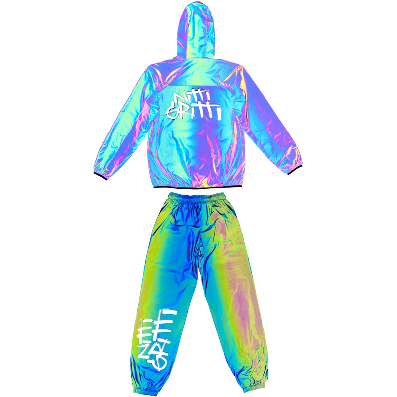 DJ Nitti Gritti Logo Holographic Tracksuit Pants Jacket Merch
