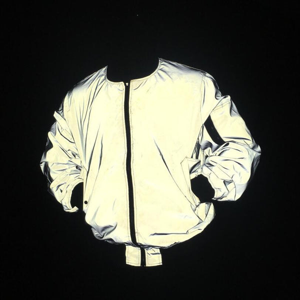reflective bomber jacket 3m grey men women unisex Reflective Pants Shop