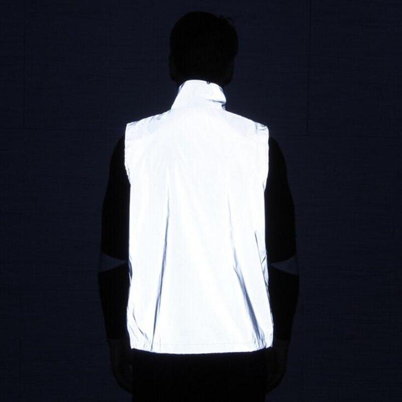 Reflective Vest 3M Men Women Light Jacket Grey Shine Bright Reflective Pants Unisex Zipper reflection flashlight 